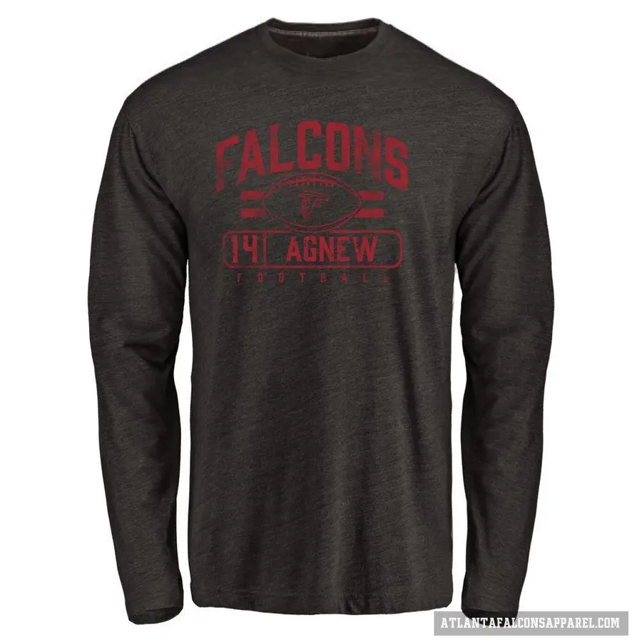 Men's ＃14 Jamal Agnew Atlanta Falcons Black Flanker Long Sleeve T-Shirt