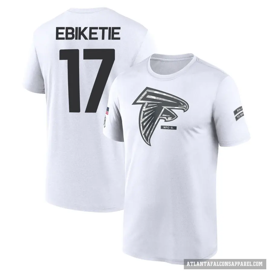 Men's ＃17 Arnold Ebiketie Atlanta Falcons White 2024 Salute to Service Performance T-Shirt