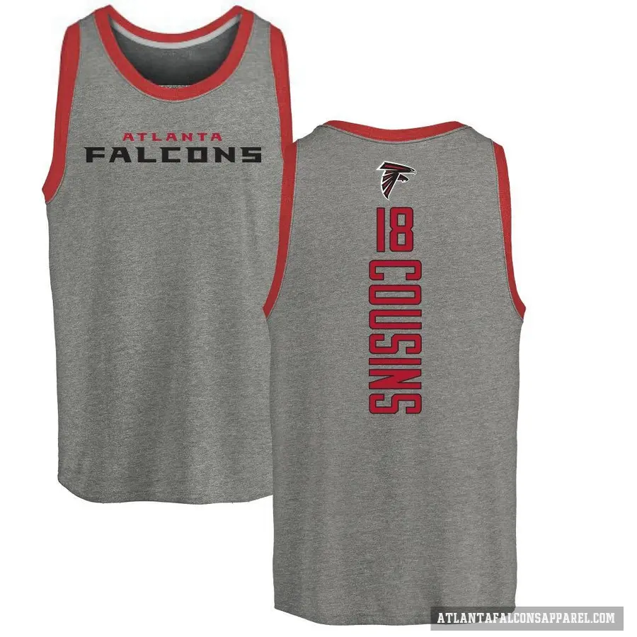 Men's ＃18 Kirk Cousins Atlanta Falcons Ash Backer Tank Top