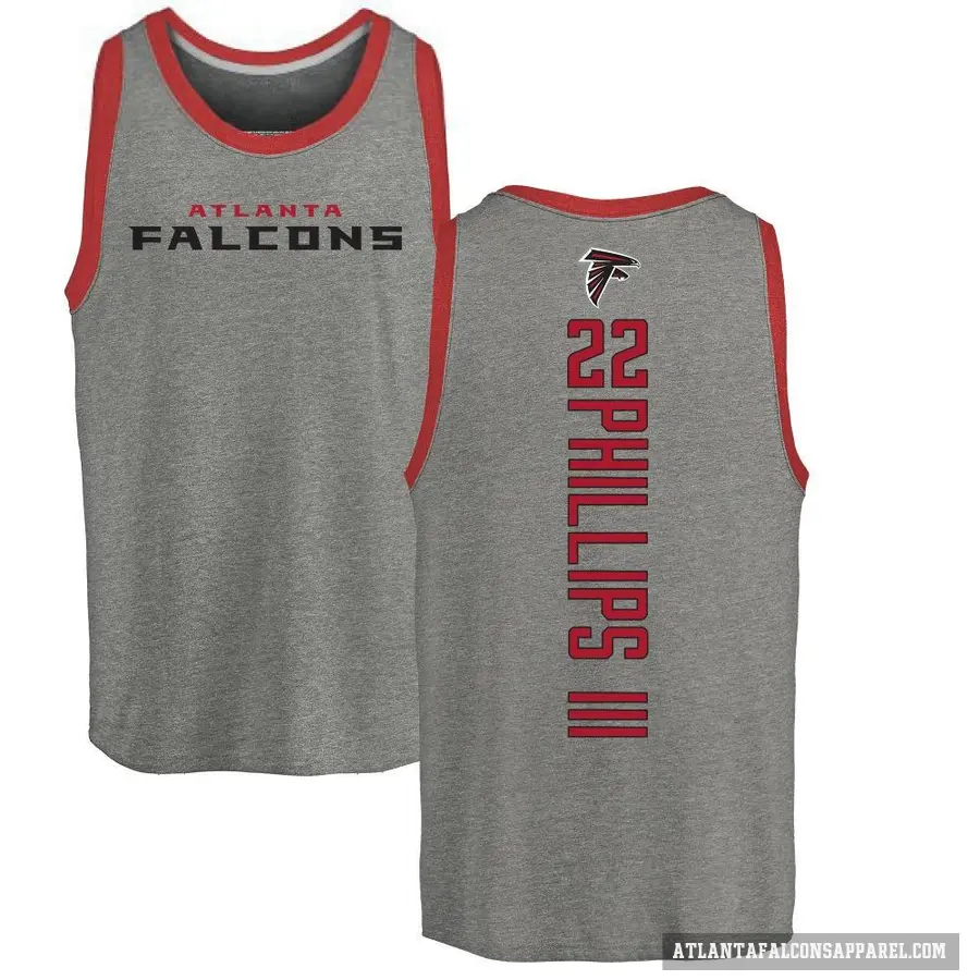 Men's ＃22 Clark Phillips III Atlanta Falcons Ash Backer Tank Top