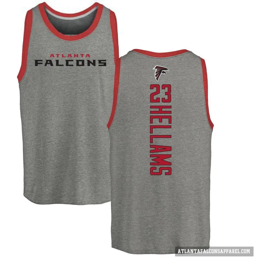 Men's ＃23 DeMarcco Hellams Atlanta Falcons Ash Backer Tank Top