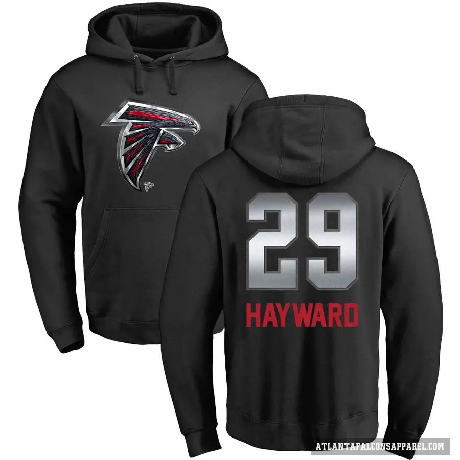 Men's ＃29 Casey Hayward Atlanta Falcons Black Midnight Mascot Pullover Hoodie