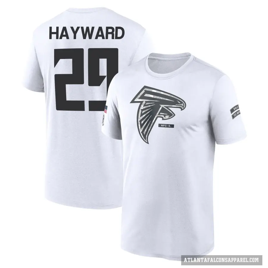 Men's ＃29 Casey Hayward Atlanta Falcons White 2024 Salute to Service Performance T-Shirt