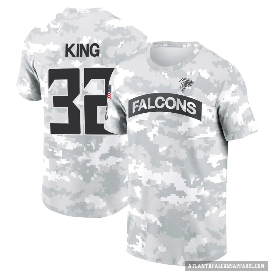 Men's ＃32 Kevin King Atlanta Falcons Camo Arctic 2024 Salute to Service Performance T-Shirt