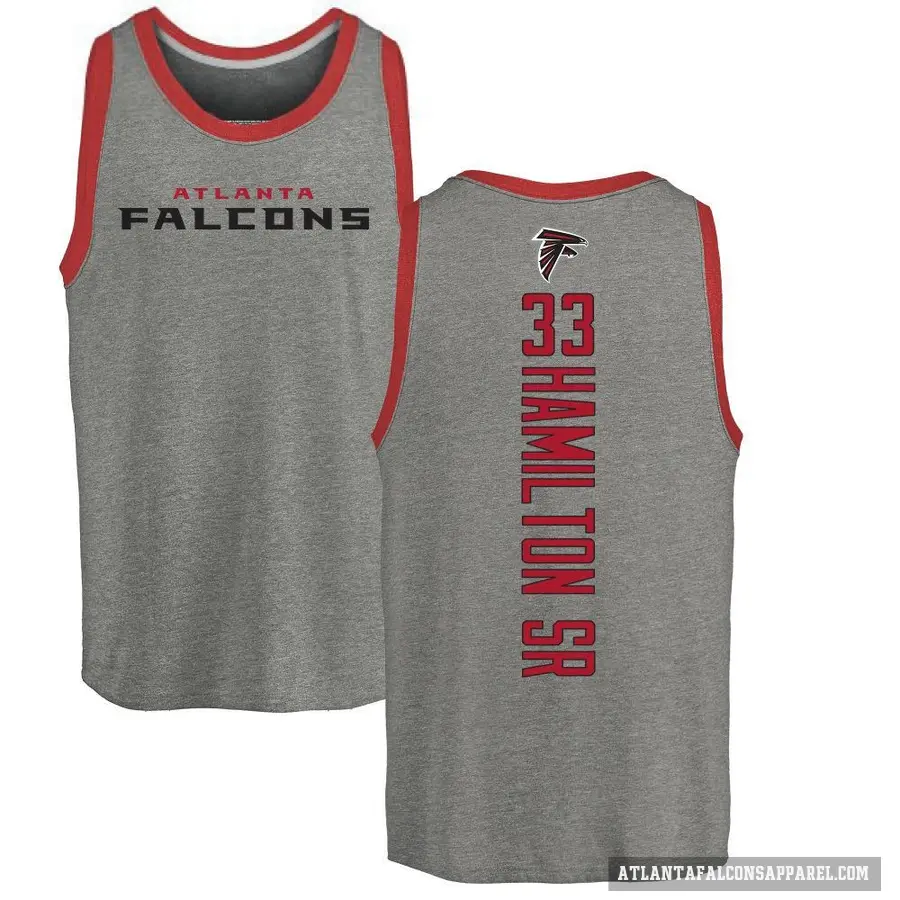 Men's ＃33 Antonio Hamilton Sr. Atlanta Falcons Ash Backer Tank Top