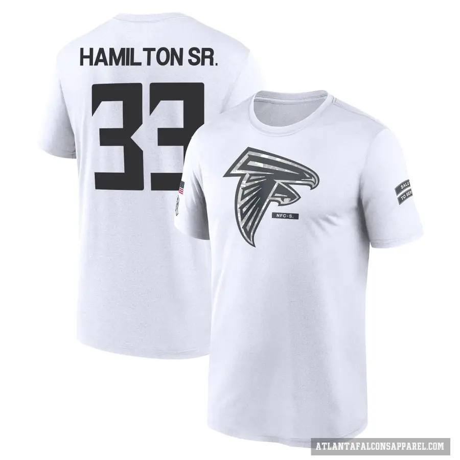 Men's ＃33 Antonio Hamilton Sr. Atlanta Falcons White 2024 Salute to Service Performance T-Shirt