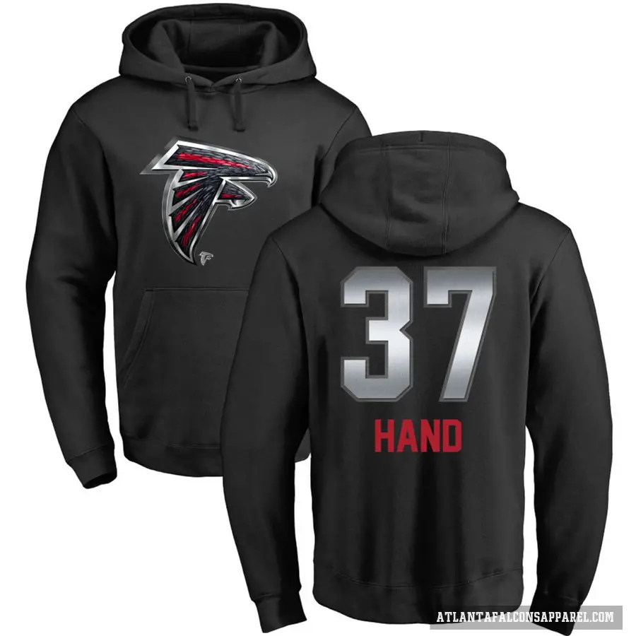 Men's ＃37 Harrison Hand Atlanta Falcons Black Midnight Mascot Pullover Hoodie