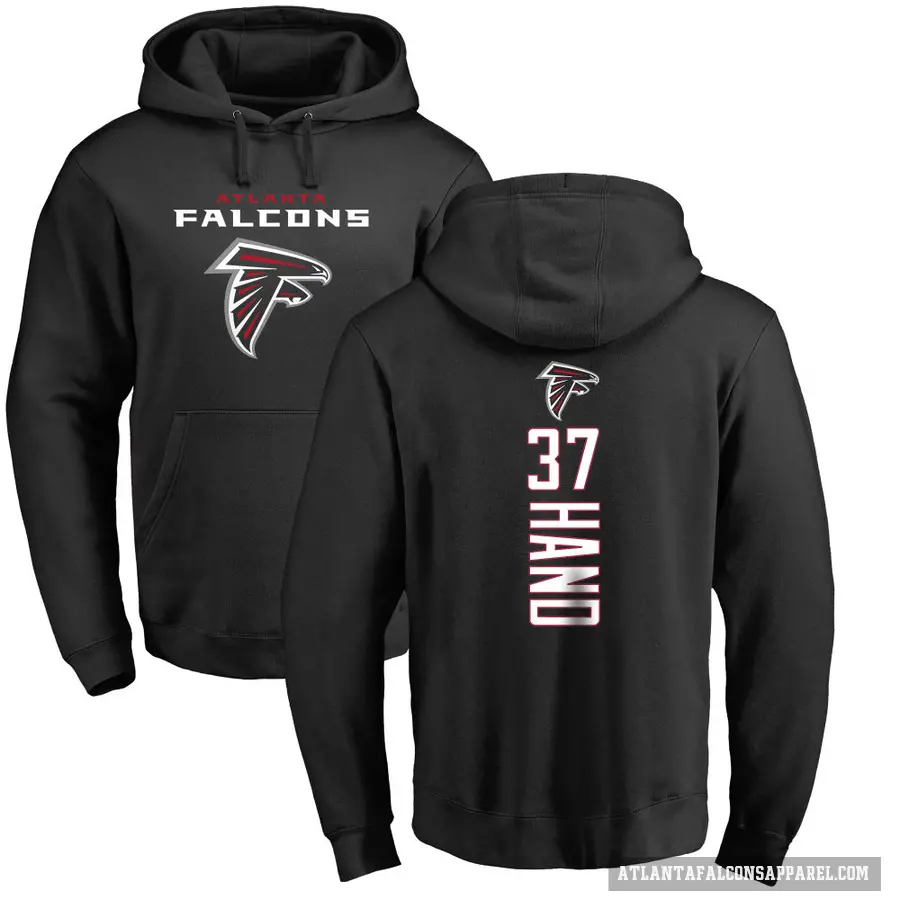Men's ＃37 Harrison Hand Atlanta Falcons Black Pro Line Backer Pullover Hoodie