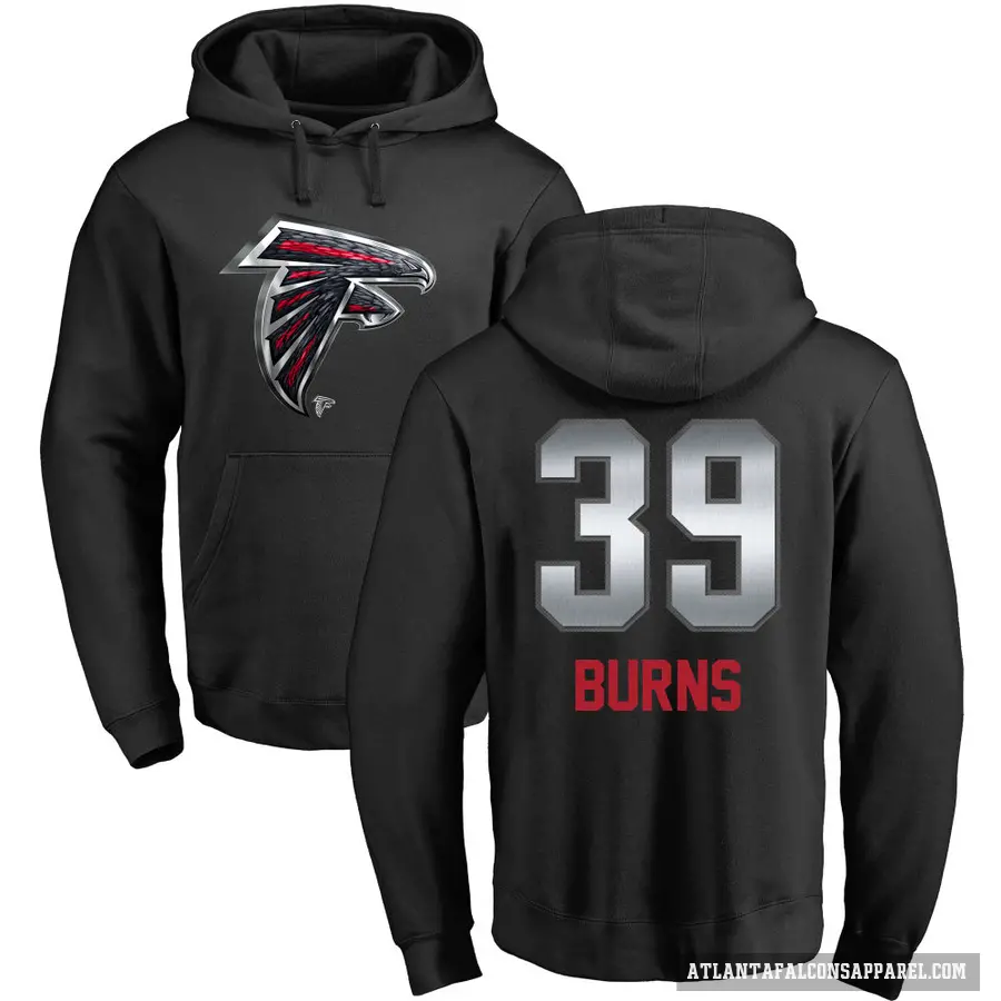 Men's ＃39 Robert Burns Atlanta Falcons Black Midnight Mascot Pullover Hoodie