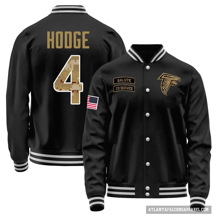 Men's ＃4 KhaDarel Hodge Atlanta Falcons Black Salute to Service Sideline Performance Jacket