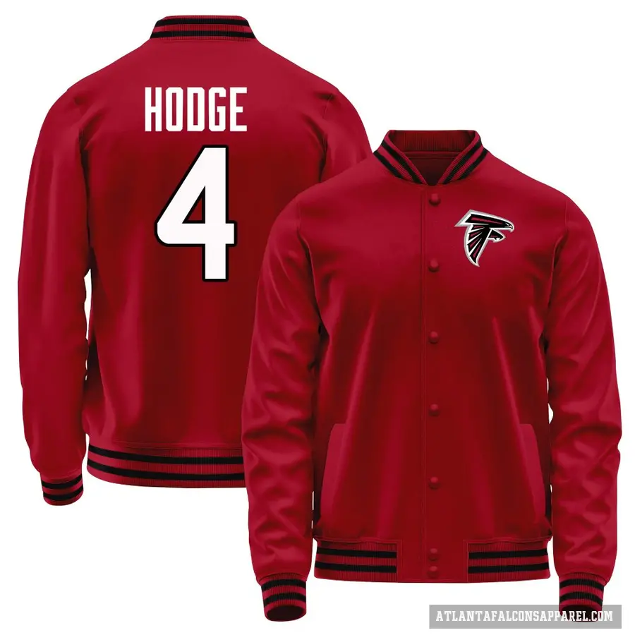 Men's ＃4 KhaDarel Hodge Atlanta Falcons Red Full-Snap Name & Number Jacket