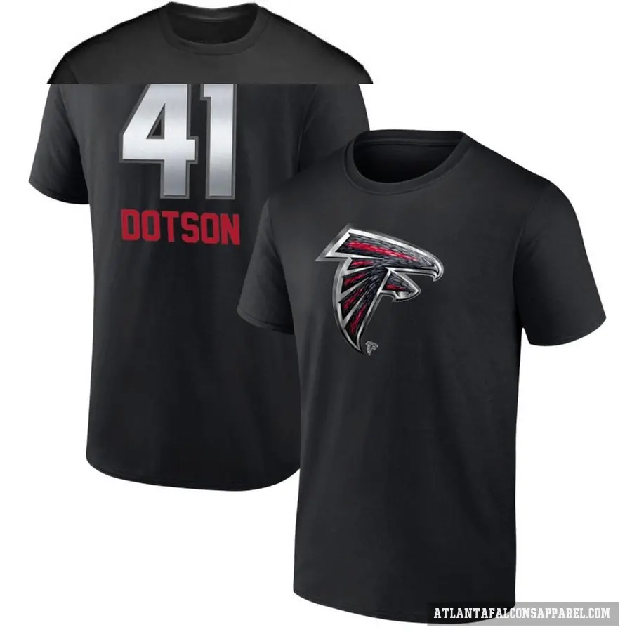 Men's ＃41 Elijah Dotson Atlanta Falcons Black Midnight Mascot T-Shirt