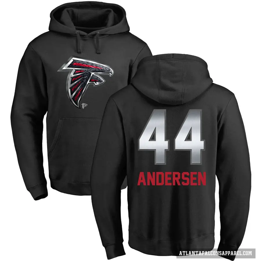 Men's ＃44 Troy Andersen Atlanta Falcons Black Midnight Mascot Pullover Hoodie