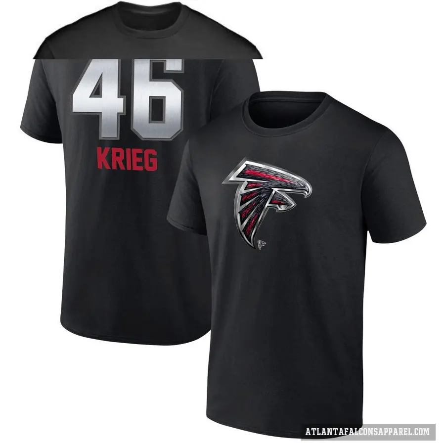 Men's ＃46 Lenny Krieg Atlanta Falcons Black Midnight Mascot T-Shirt