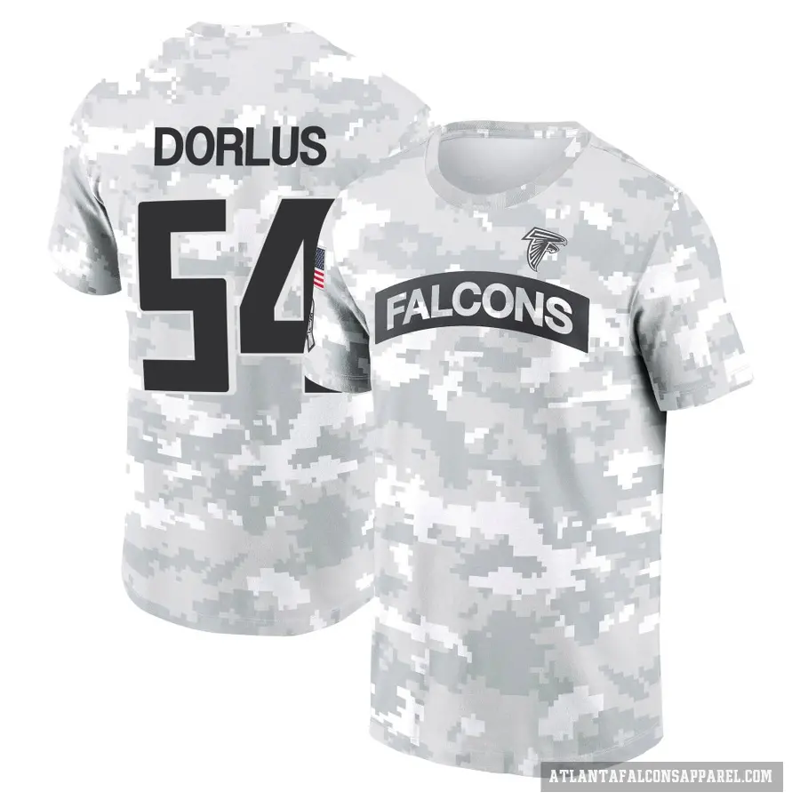 Men's ＃54 Brandon Dorlus Atlanta Falcons Camo Arctic 2024 Salute to Service Performance T-Shirt