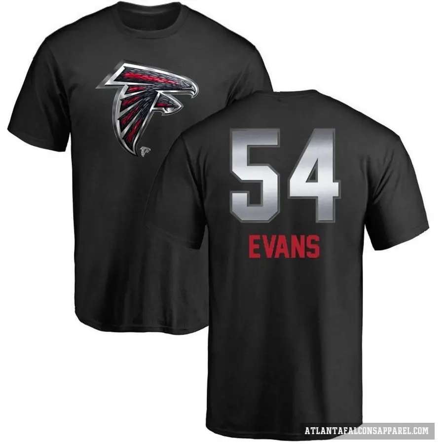 Men's ＃54 Rashaan Evans Atlanta Falcons Black Midnight Mascot T-Shirt