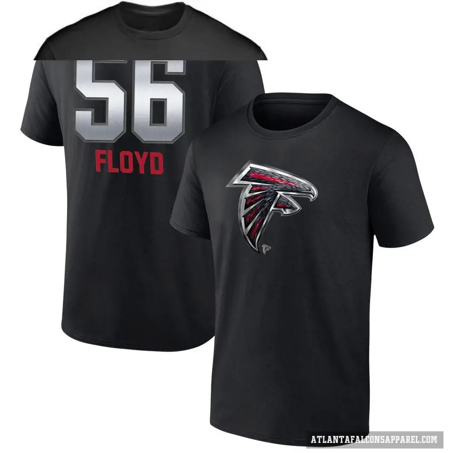 Men's ＃56 Leonard Floyd Atlanta Falcons Black Midnight Mascot T-Shirt