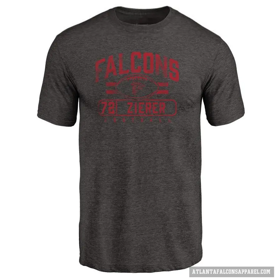 Men's ＃72 Kilian Zierer Atlanta Falcons Black Flanker T-Shirt