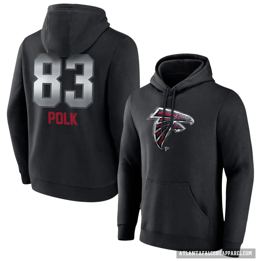 Men's ＃83 Makai Polk Atlanta Falcons Black Midnight Mascot Pullover Hoodie