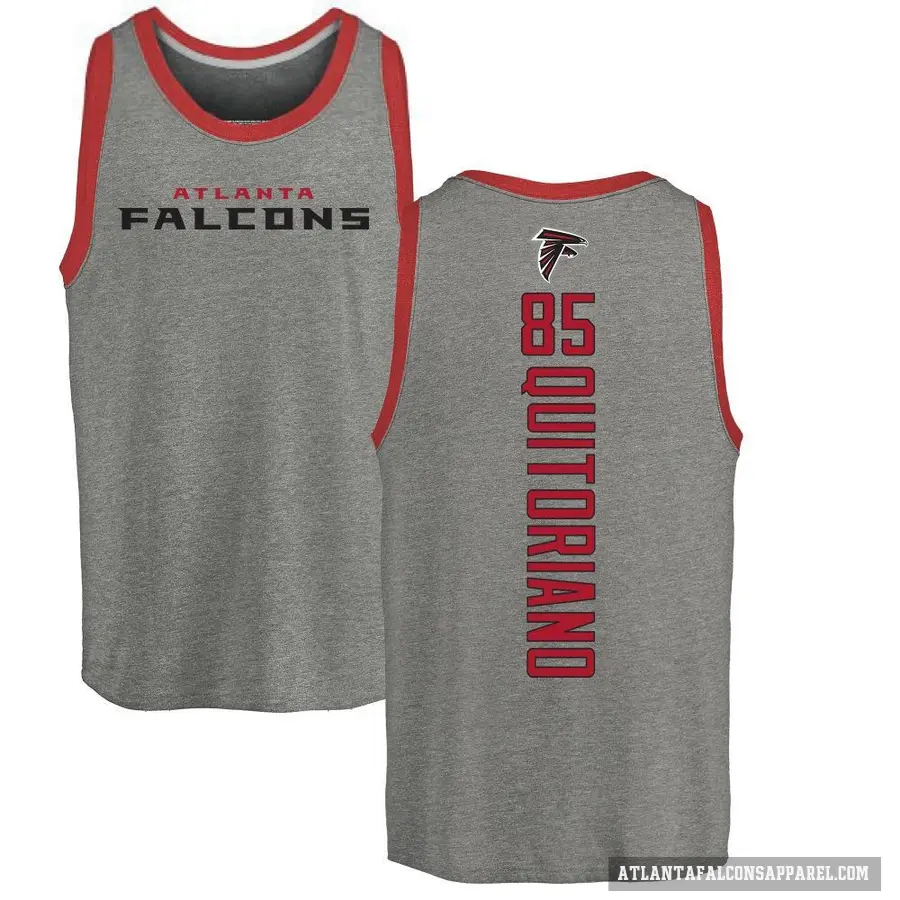 Men's ＃85 Teagan Quitoriano Atlanta Falcons Ash Backer Tank Top