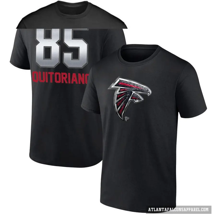 Men's ＃85 Teagan Quitoriano Atlanta Falcons Black Midnight Mascot T-Shirt