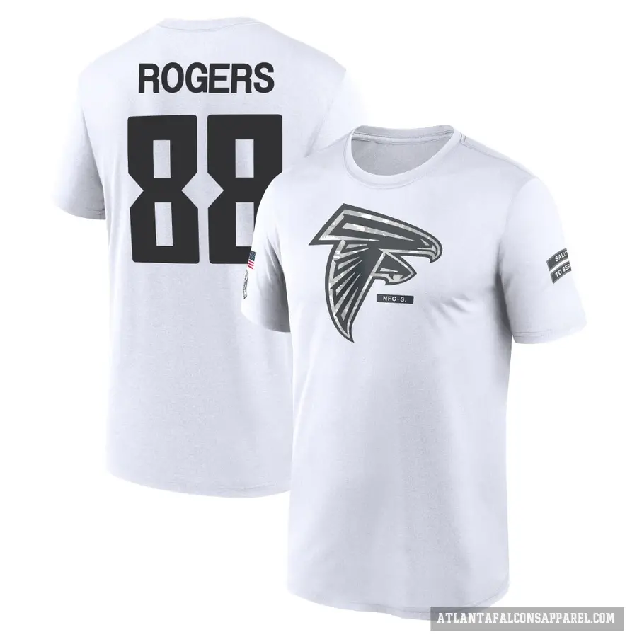 Men's ＃88 Armani Rogers Atlanta Falcons White 2024 Salute to Service Performance T-Shirt