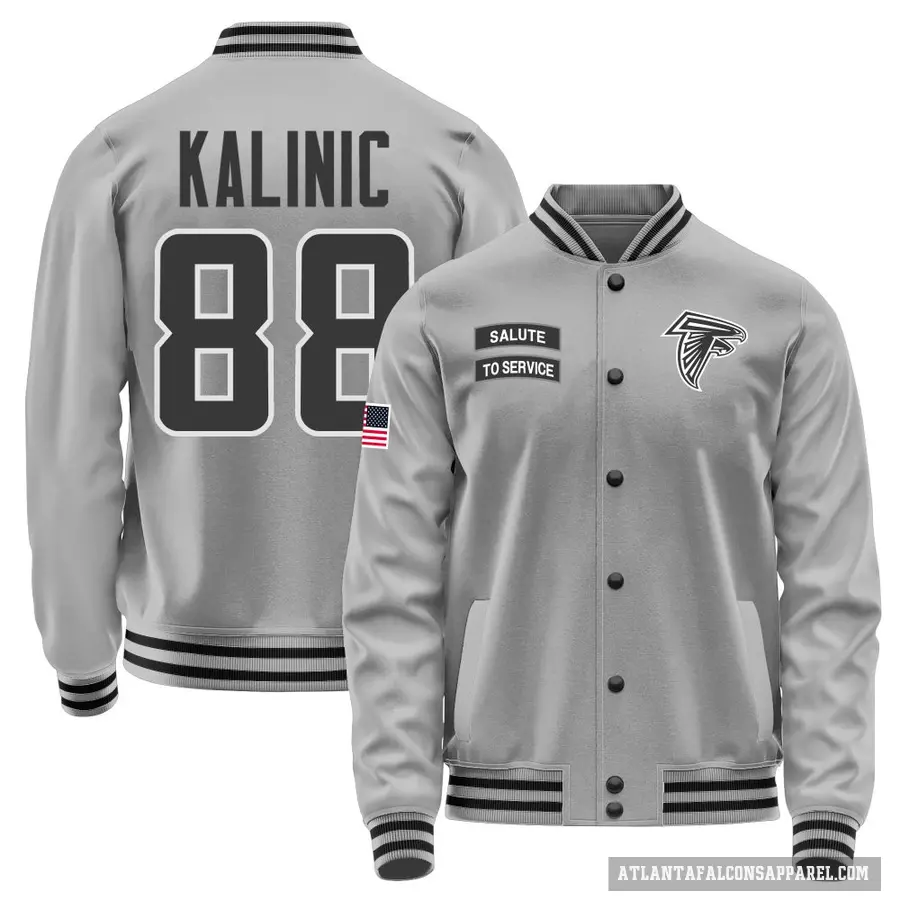 Men's ＃88 Nikola Kalinic Atlanta Falcons Gray Salute to Service Performance Jacket
