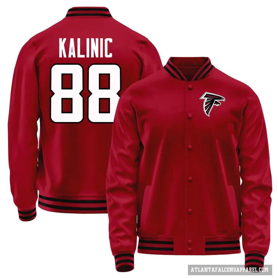 Men's ＃88 Nikola Kalinic Atlanta Falcons Red Full-Snap Name & Number Jacket
