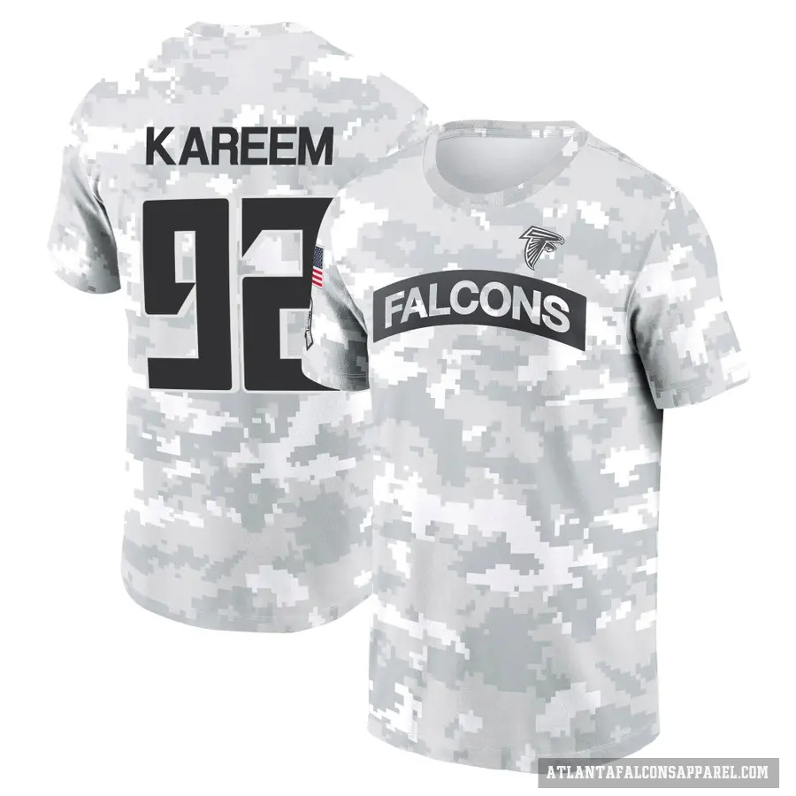 Men's ＃92 Khalid Kareem Atlanta Falcons Camo Arctic 2024 Salute to Service Performance T-Shirt