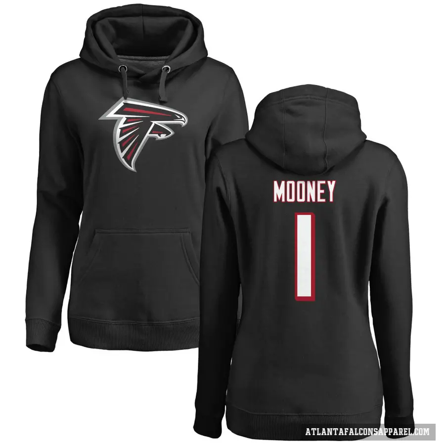 Women's ＃1 Darnell Mooney Atlanta Falcons Black Pro Line Logo Pullover Hoodie