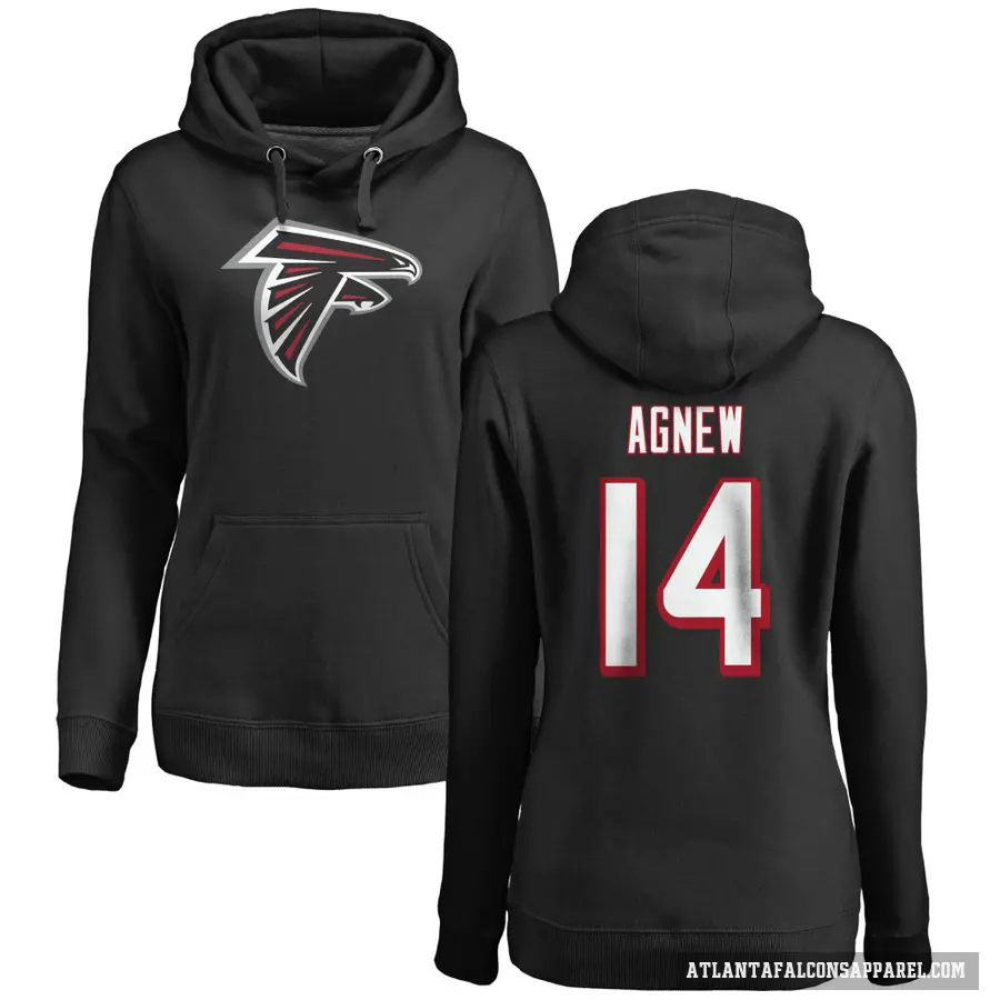 Women's ＃14 Jamal Agnew Atlanta Falcons Black Pro Line Logo Pullover Hoodie