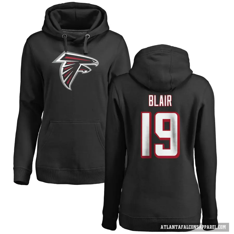 Women's ＃19 Chris Blair Atlanta Falcons Black Pro Line Logo Pullover Hoodie