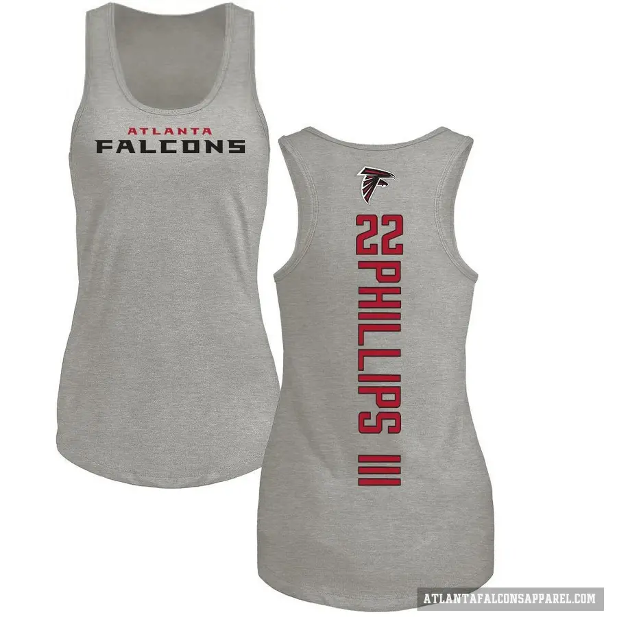Women's ＃22 Clark Phillips III Atlanta Falcons Ash Backer Tank Top