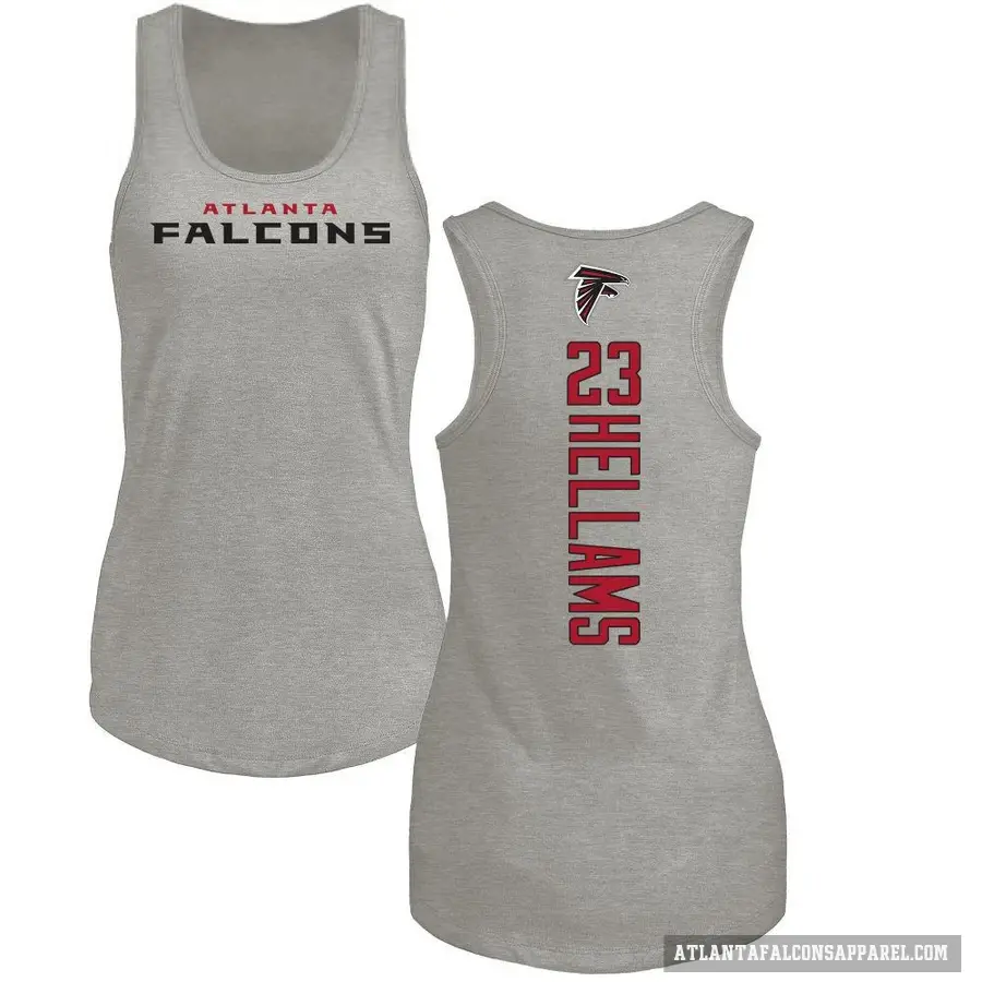 Women's ＃23 DeMarcco Hellams Atlanta Falcons Ash Backer Tank Top
