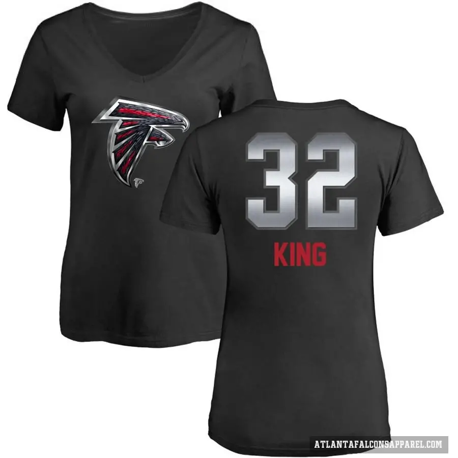 Women's ＃32 Kevin King Atlanta Falcons Black Midnight Mascot T-Shirt