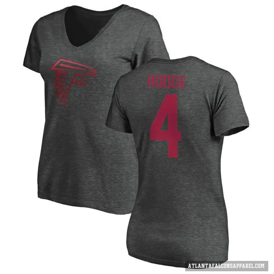 Women's ＃4 KhaDarel Hodge Atlanta Falcons Ash One Color T-Shirt