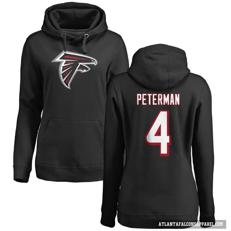Women's ＃4 Nathan Peterman Atlanta Falcons Black Pro Line Logo Pullover Hoodie