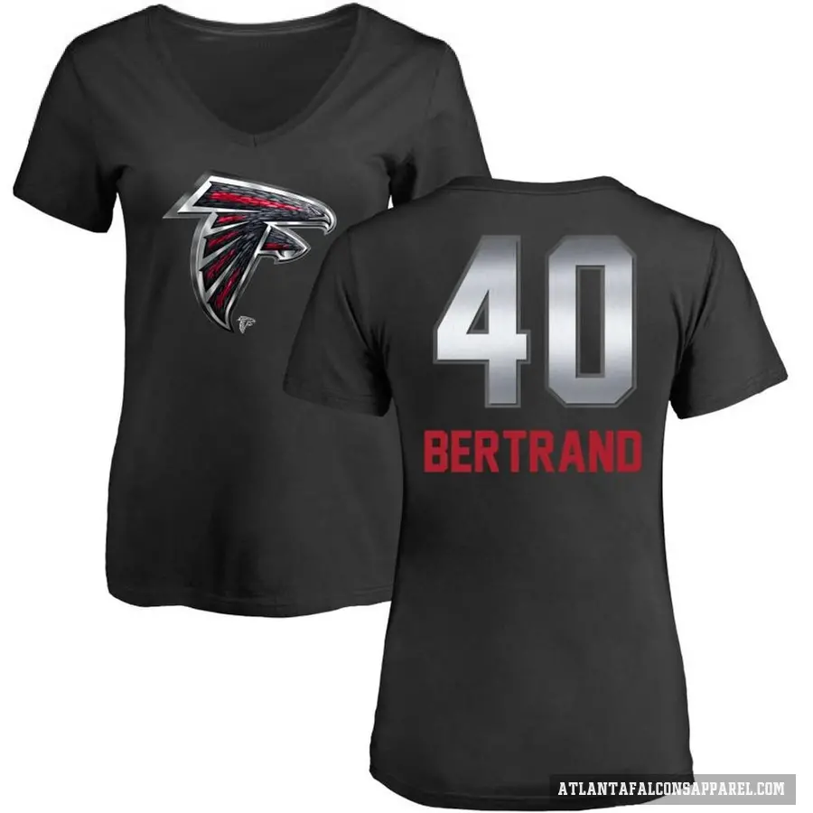 Women's ＃40 JD Bertrand Atlanta Falcons Black Midnight Mascot T-Shirt