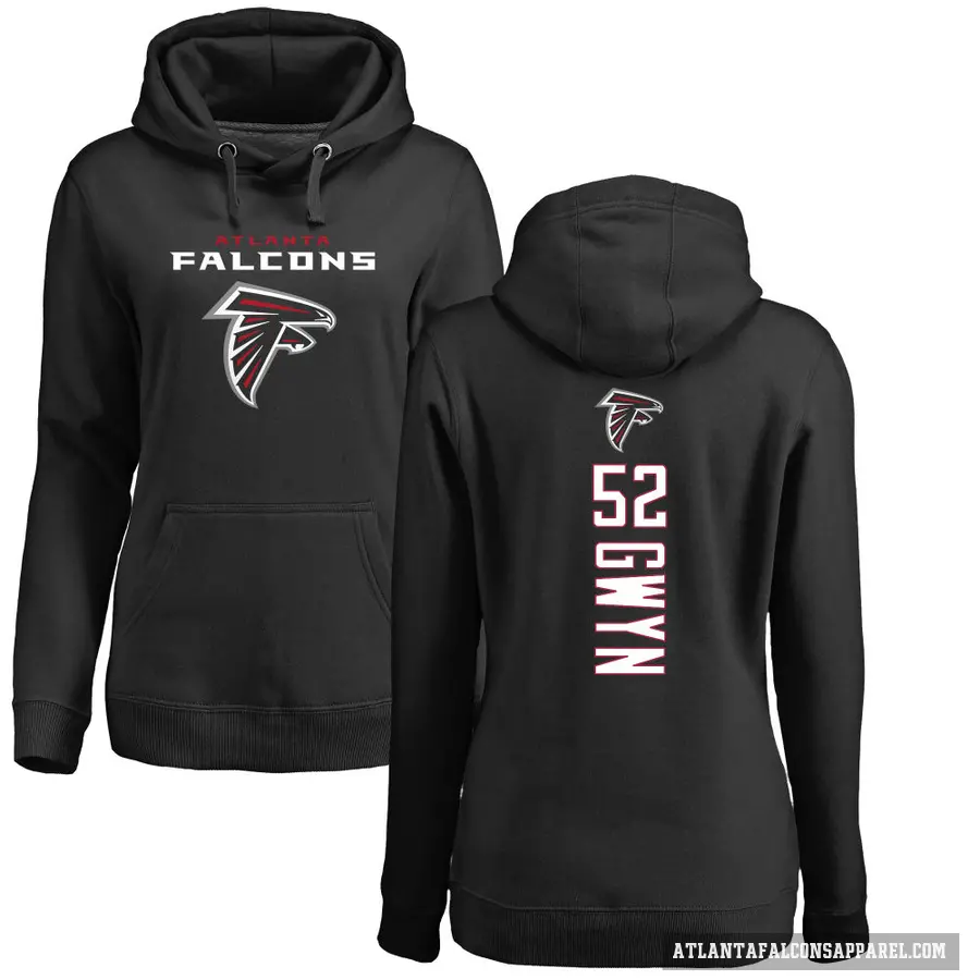 Women's ＃52 Jovaughn Gwyn Atlanta Falcons Black Pro Line Backer Pullover Hoodie