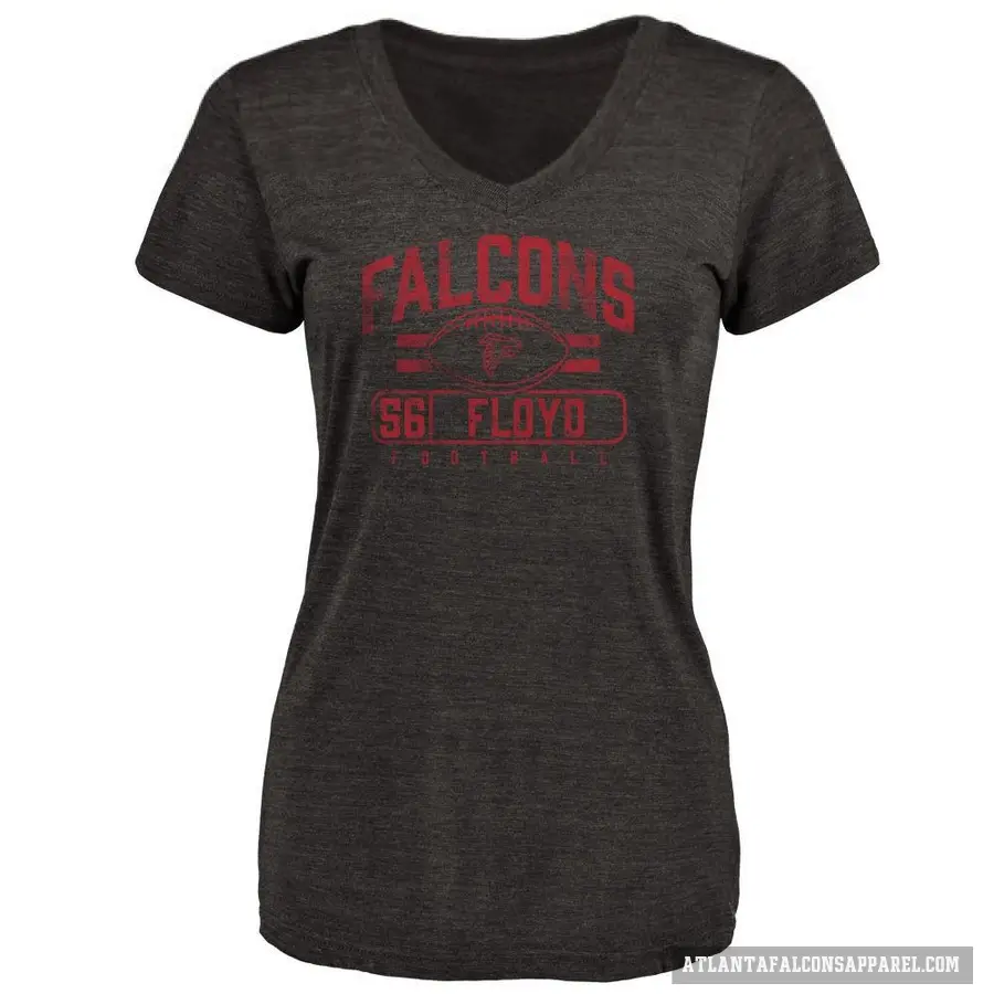 Women's ＃56 Leonard Floyd Atlanta Falcons Black Flanker T-Shirt