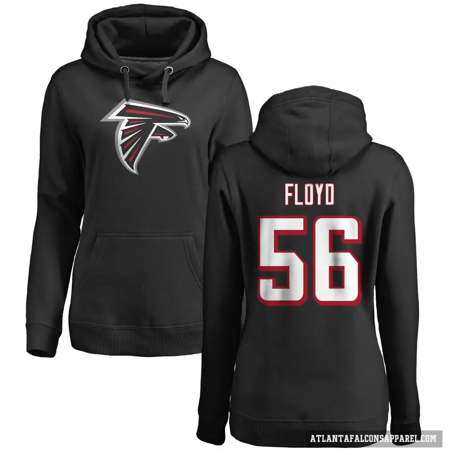 Women's ＃56 Leonard Floyd Atlanta Falcons Black Pro Line Logo Pullover Hoodie
