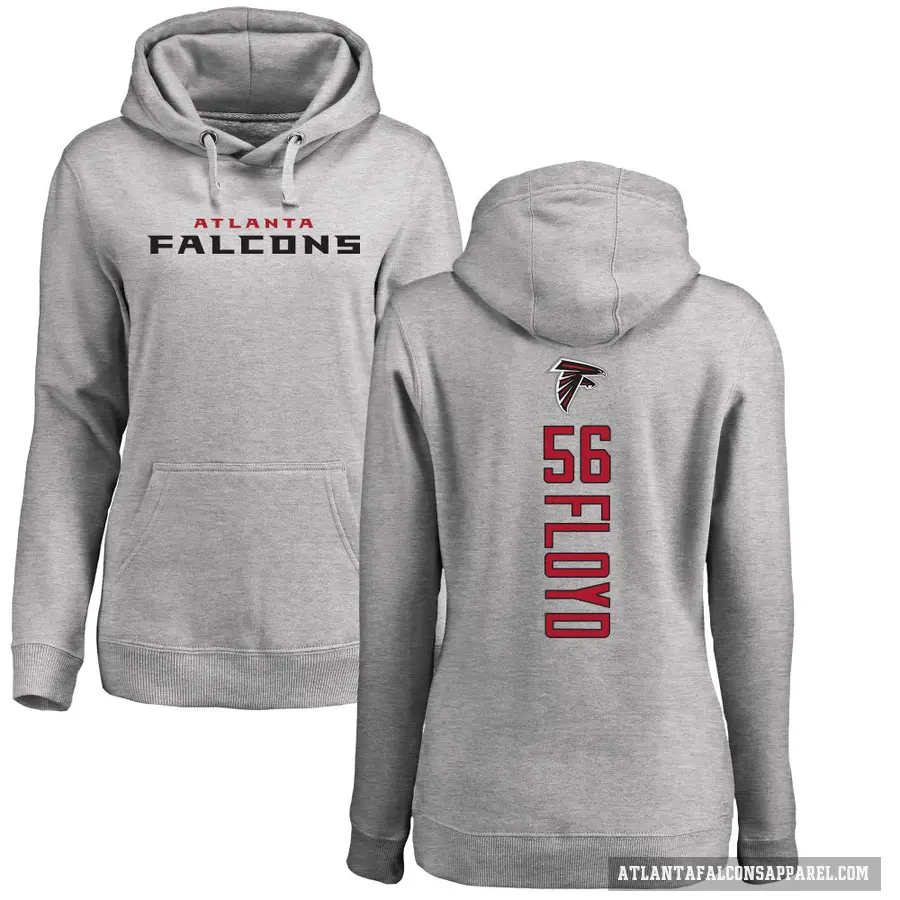 Women's ＃56 Leonard Floyd Atlanta Falcons Pro Line Ash Backer Pullover Hoodie