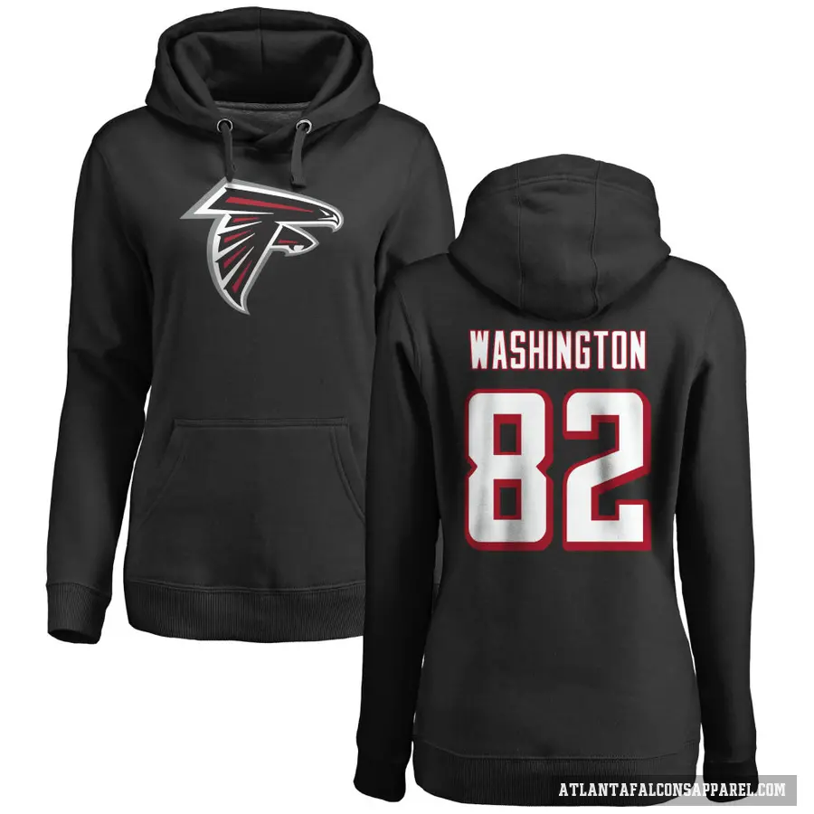 Women's ＃82 Casey Washington Atlanta Falcons Black Pro Line Logo Pullover Hoodie