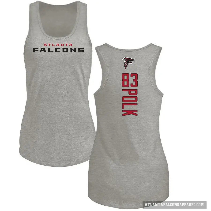 Women's ＃83 Makai Polk Atlanta Falcons Ash Backer Tank Top