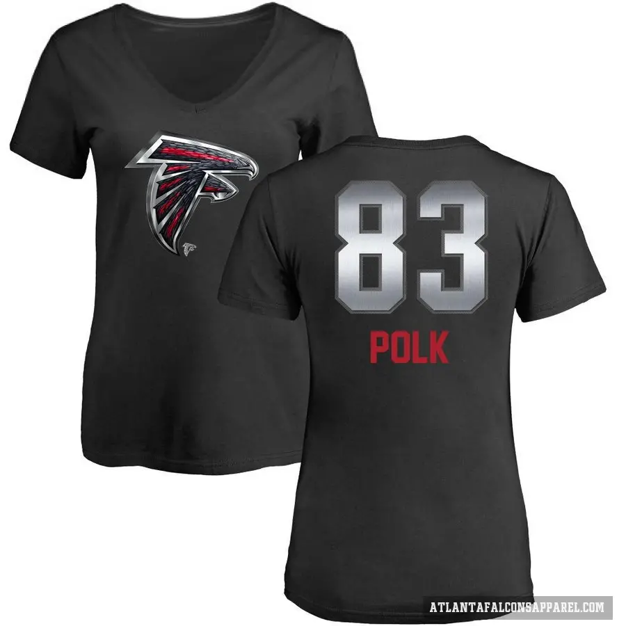 Women's ＃83 Makai Polk Atlanta Falcons Black Midnight Mascot T-Shirt