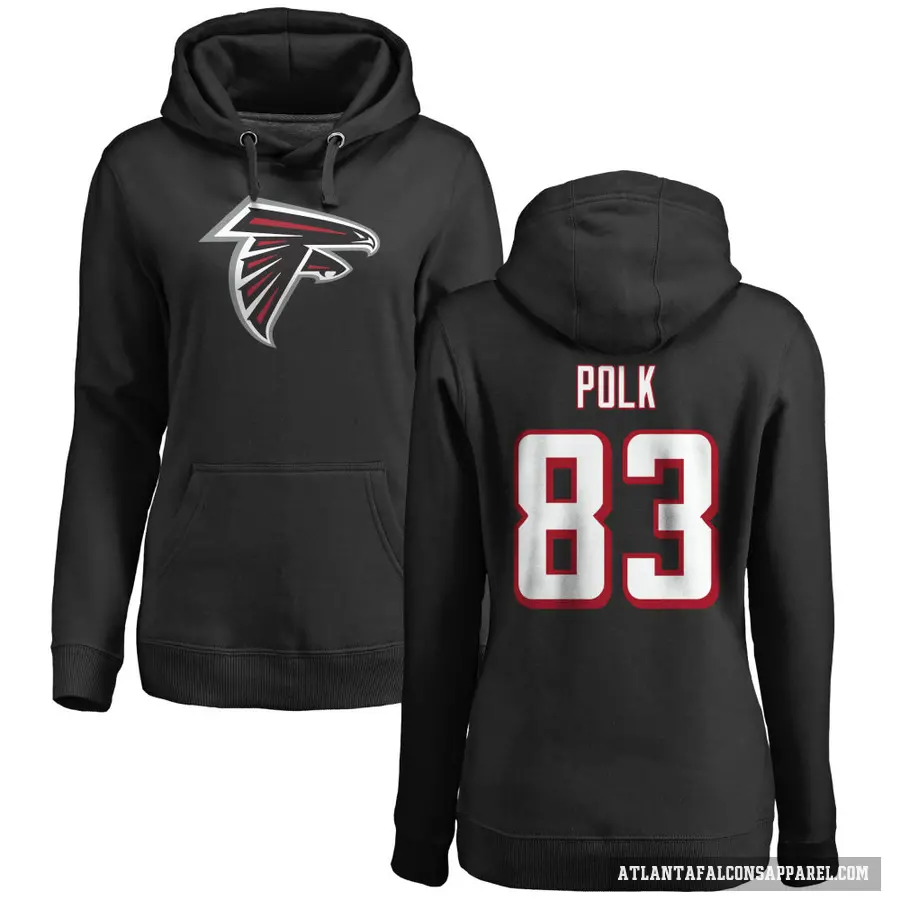 Women's ＃83 Makai Polk Atlanta Falcons Black Pro Line Logo Pullover Hoodie