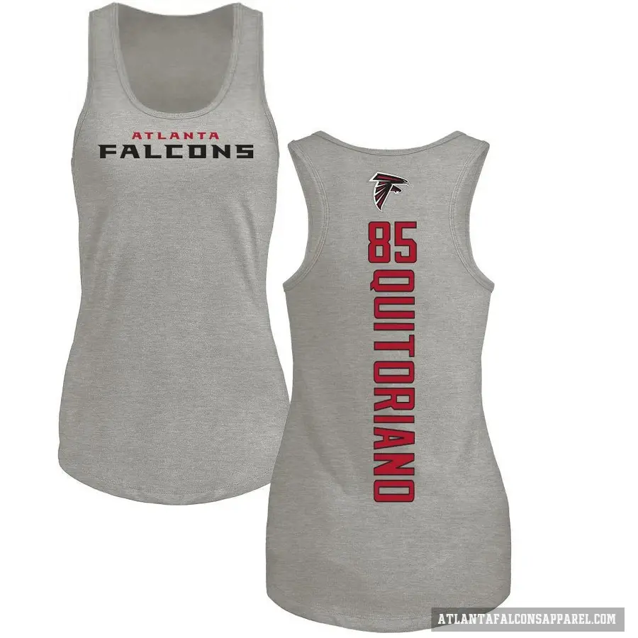 Women's ＃85 Teagan Quitoriano Atlanta Falcons Ash Backer Tank Top