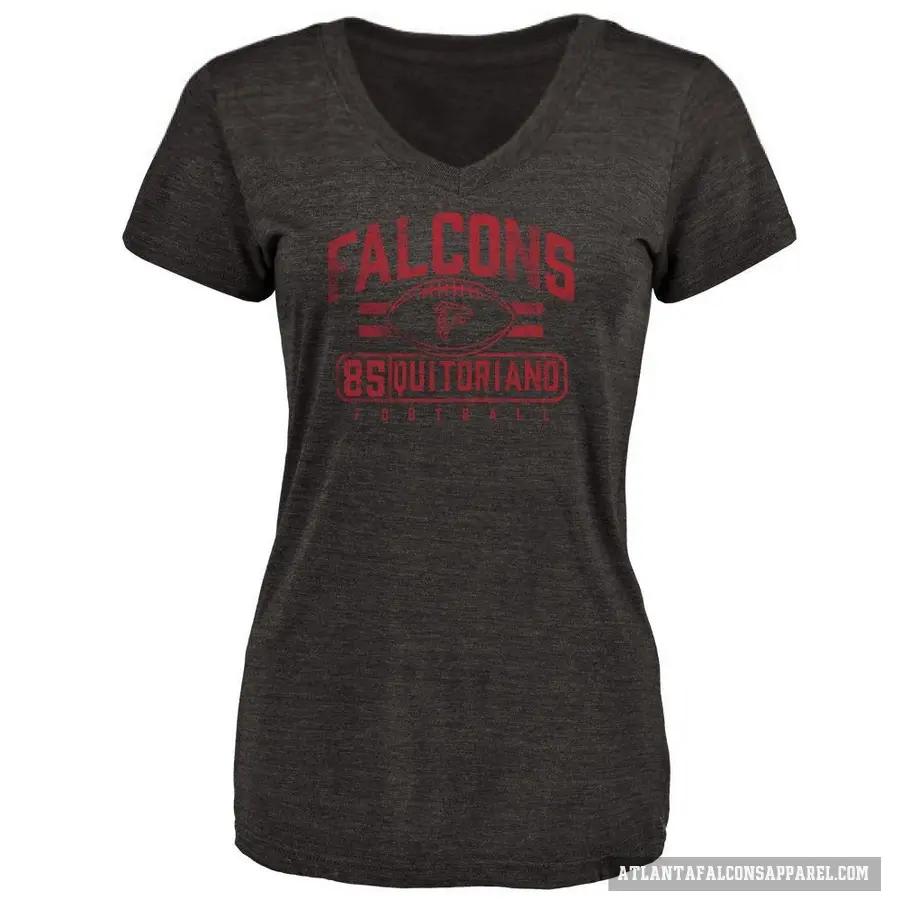 Women's ＃85 Teagan Quitoriano Atlanta Falcons Black Flanker T-Shirt