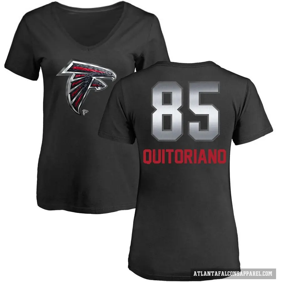 Women's ＃85 Teagan Quitoriano Atlanta Falcons Black Midnight Mascot T-Shirt
