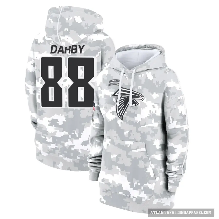 Women's ＃88 Frank Darby Atlanta Falcons Arctic Camo 2024 Salute to Service Club Fleece Pullover Hoodie